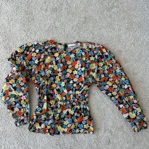 Ganni flowers blouse